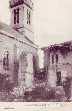 Eglise endommagée  (Raulecourt)